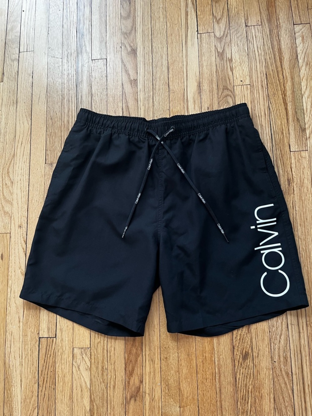Calvin Klein Signature Black Men's Sz L Brief Lined UV Swim Trunks Shorts NWT